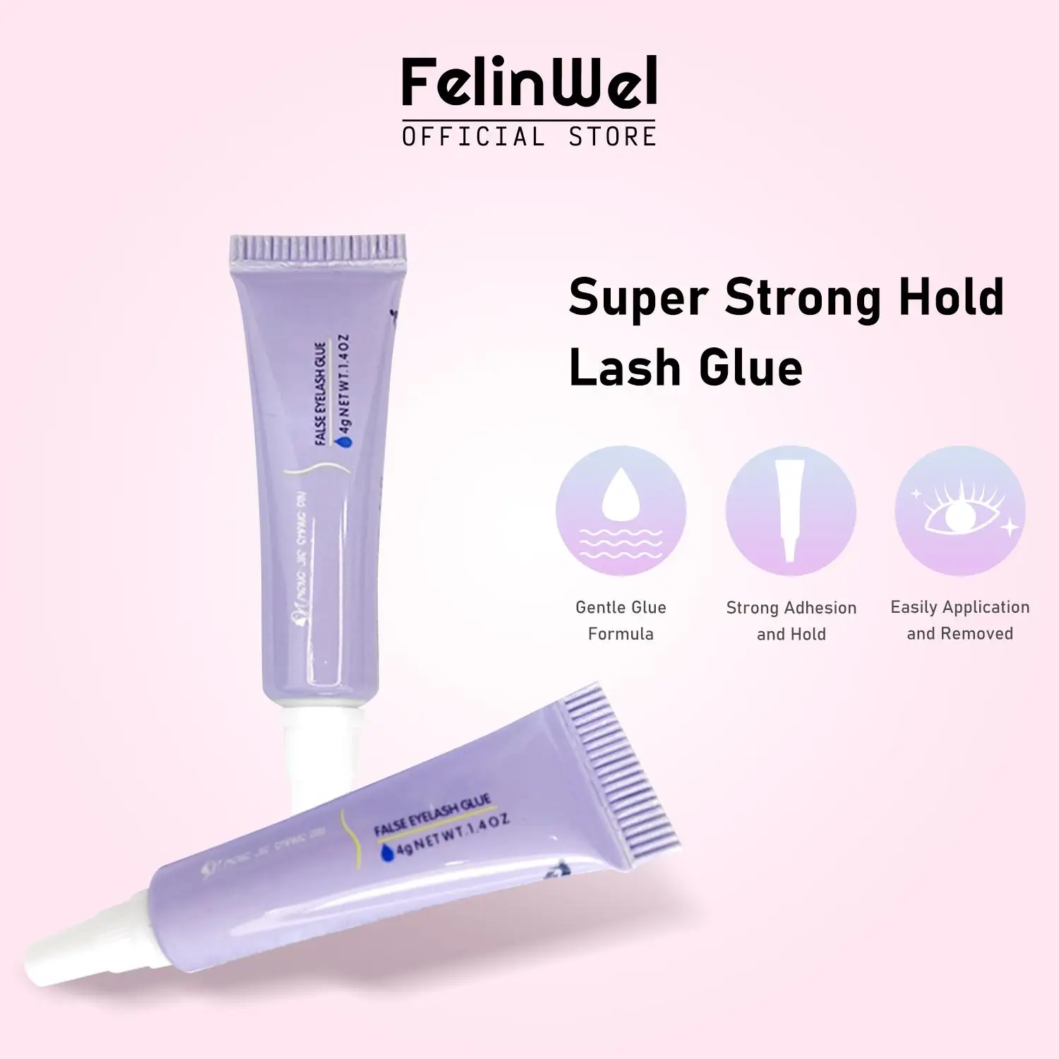 

FelinWel-супер сильный клей для накладных ресниц, водонепроницаемый клей для ресниц, профессиональный клей для ресниц без латекса