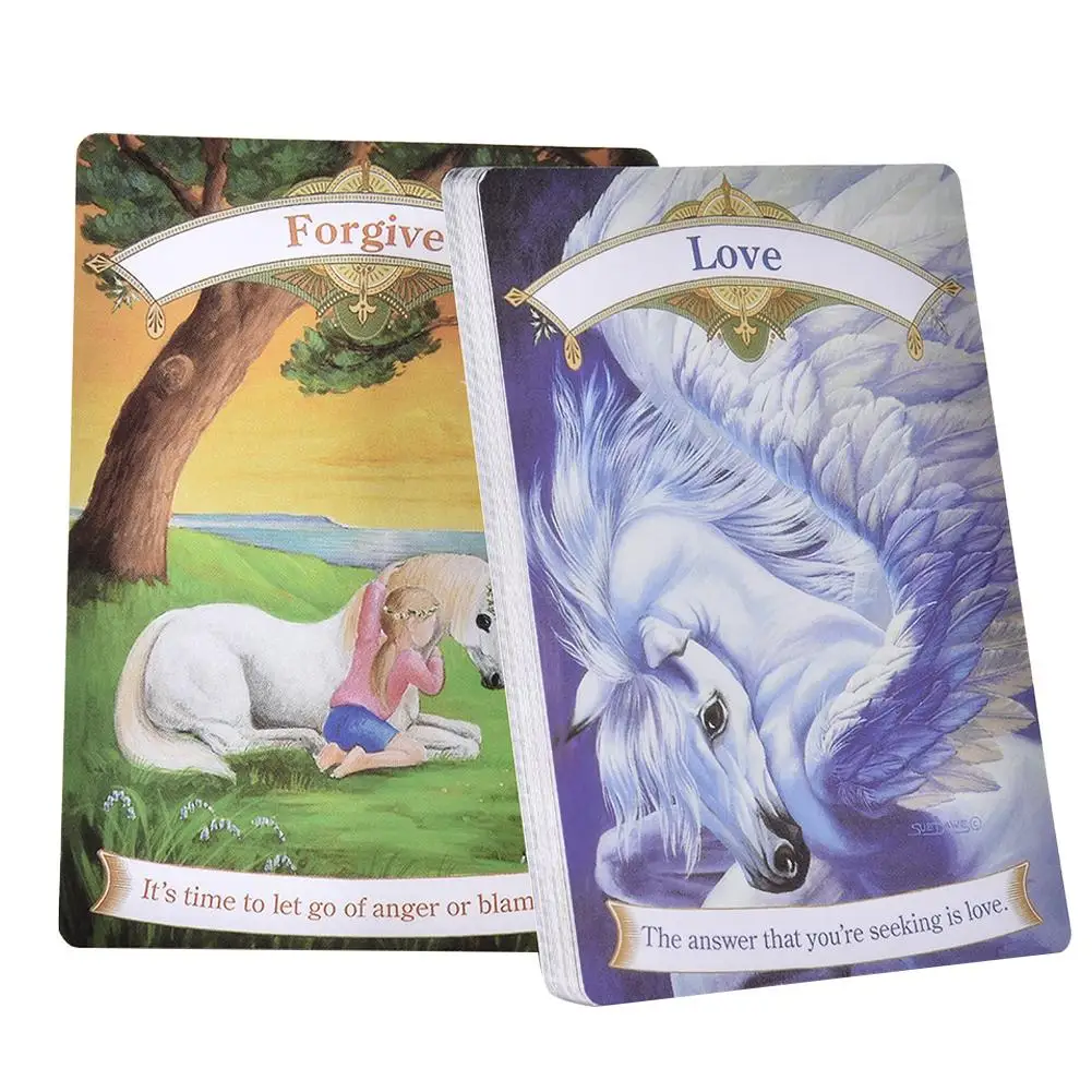 Набор настольных игр на английском языке "Магический единорог Oracle Tarot" из 44 карт для семейных праздников.