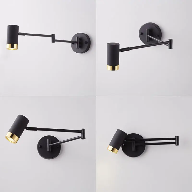 Современная Складная настенная лампа на длинной ножке регулируемый