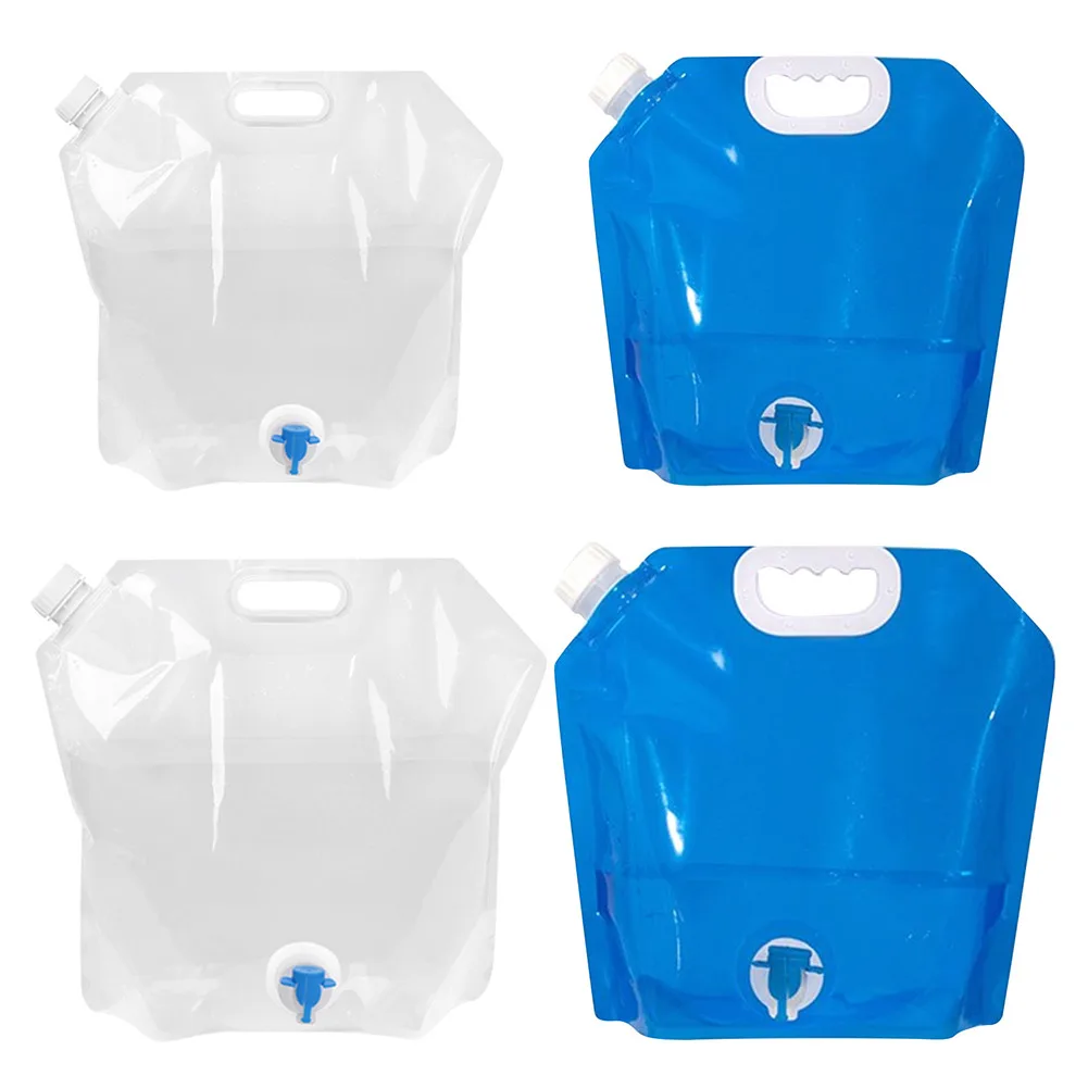 

4pcs Water Bag Folding Portable Sports Storage Container Jug Bottle for Outdoor Travel Camping with Handle Folding Water Bag