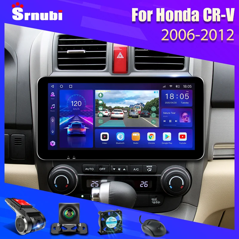 Srnubi-Radio con GPS para coche, reproductor Multimedia con Android 11, 10,3 pulgadas, 2DIN, Carplay, 4G, para Honda CR-V 3 RE CRV 2007-2011