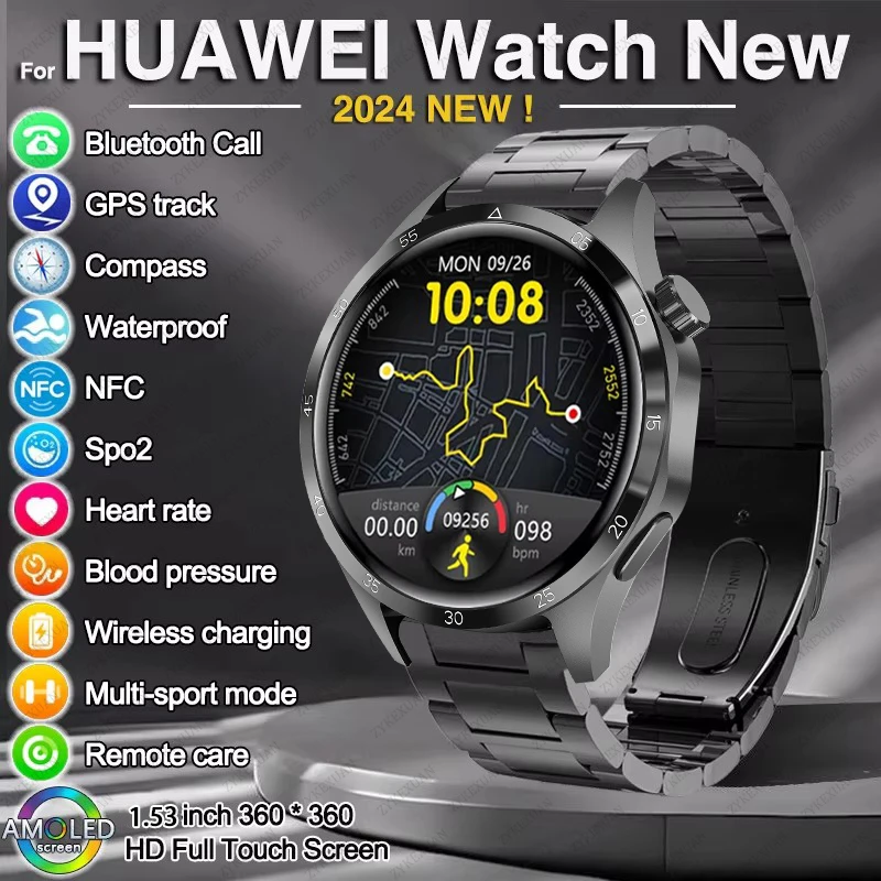 2024 Новые Смарт-часы GT4 PRO Мужские Часы 4 Pro AMOLED HD Экран Bluetooth Вызов GPS Траектория NFC с