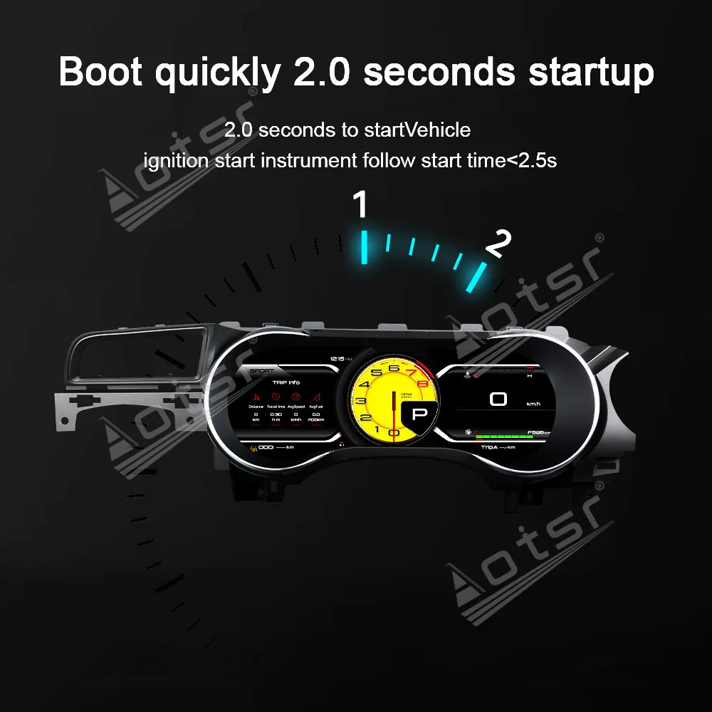 2026, 12,3 дюйма для Ford Mustang 2015-2023, ЖК-панель приборов, цифровой кластер, прибор для скорости, тахометр космического корабля UI (art.: 3920d36f39628) - 3920d36f39628