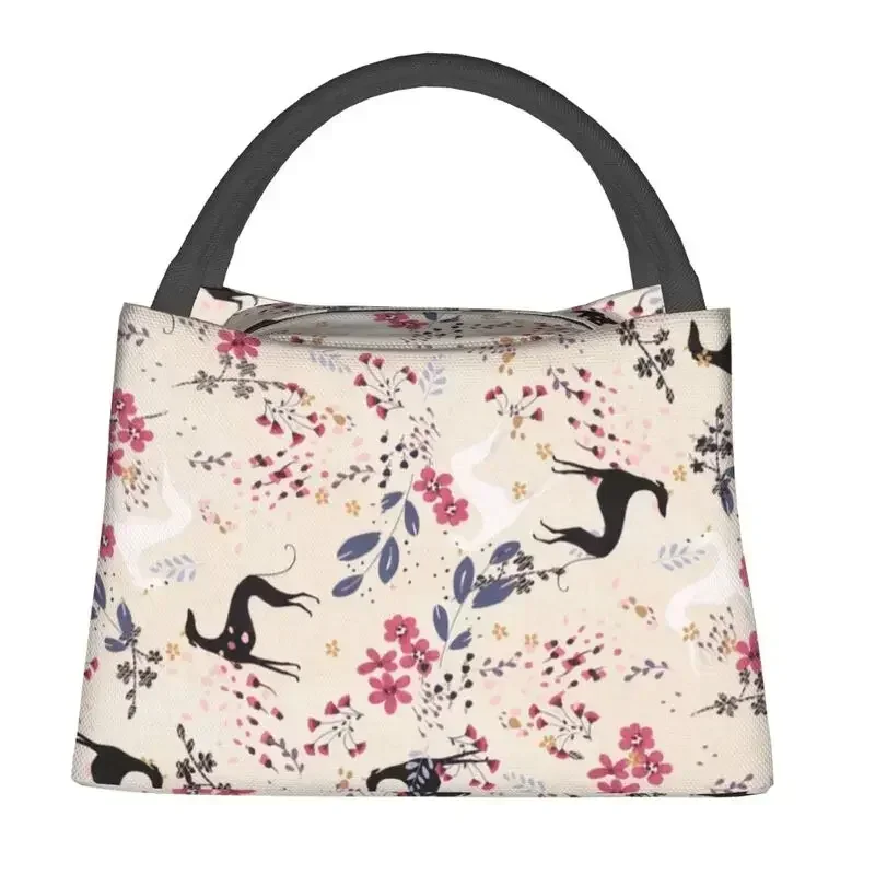 Изолированная сумка-тоут для обеда с силуэтами Greyt Greyhound женщин холодильник собак