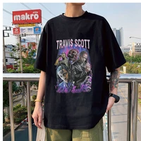 travis scott print cotton t shirt loose design casual oversized t shirt hip hop t shirts unisex short sleeves streetwear tops