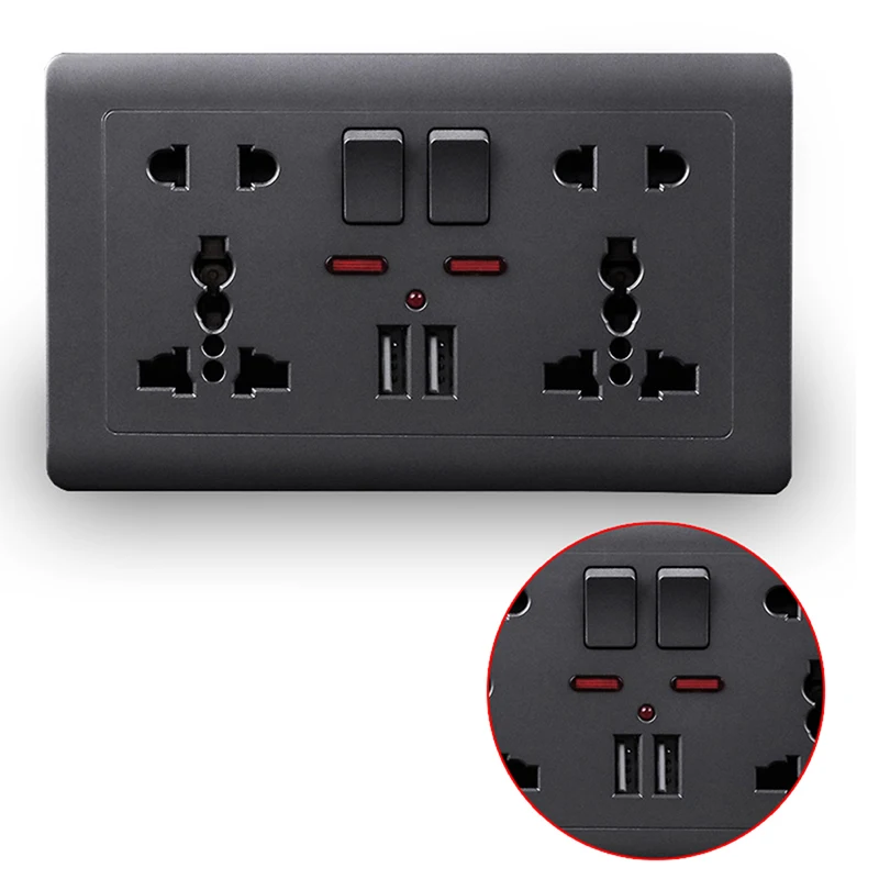 1 шт. настенная Usb-розетка с 5 отверстиями