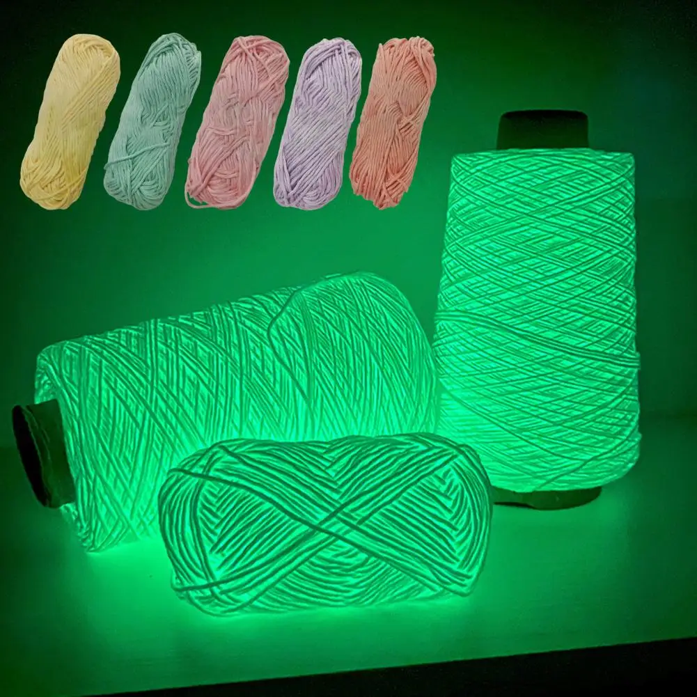 

50m Luminous Yarn Polyester Hand Knitted Luminous Yarn DIY Weave Glow In The Dark for For Cardigan Scarf Suitable for Kids Women