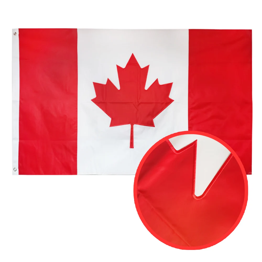 

Canada Flag 3 x 5 FT Nylon Double-Sided Embroidery Stitching Sewn Stripes Brass Grommets Flags 90*150cm Outdoor Flags