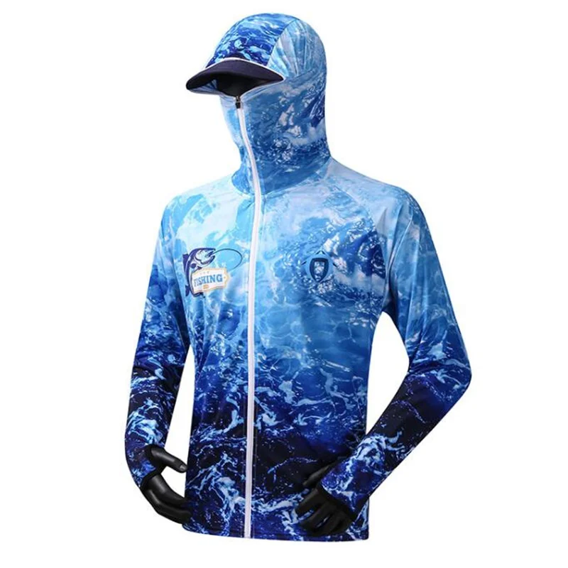 Professional Fishing Hoodie With Mask Anti-UV Sunscreen Sun Protection Clothes Fishing Shirt Breathable Quick Dry Fishing Jersey enlarge