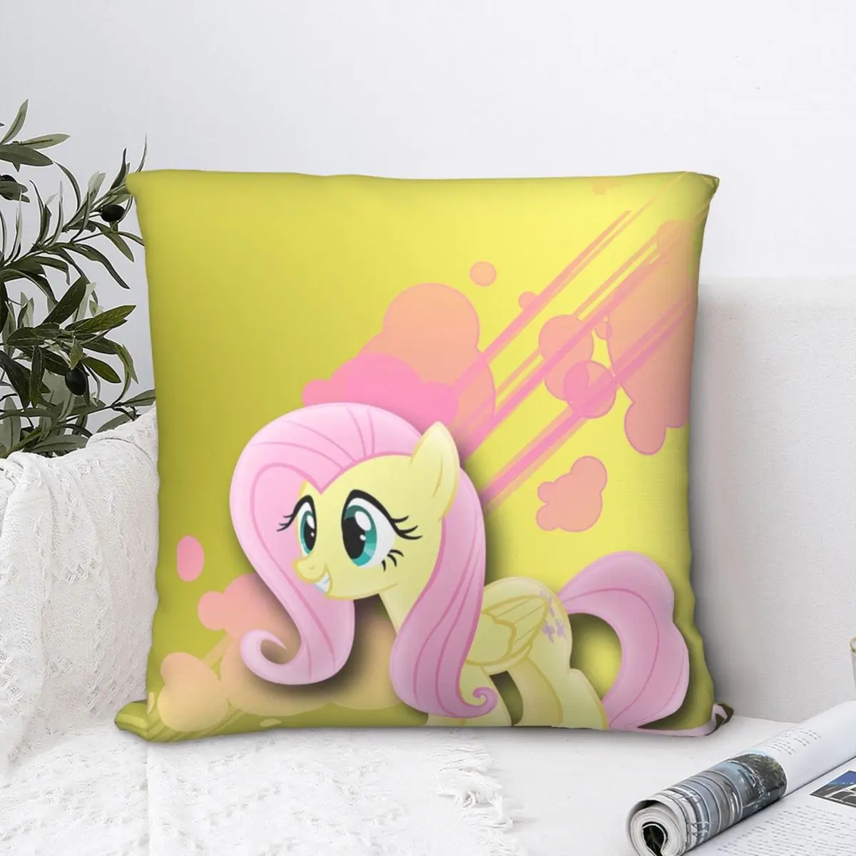 

Декоративный Чехол-Подушка Fluttershy, пони, мой маленький пони, рюкзак, ткань, дышащий декоративный стул с принтом «сделай сам»