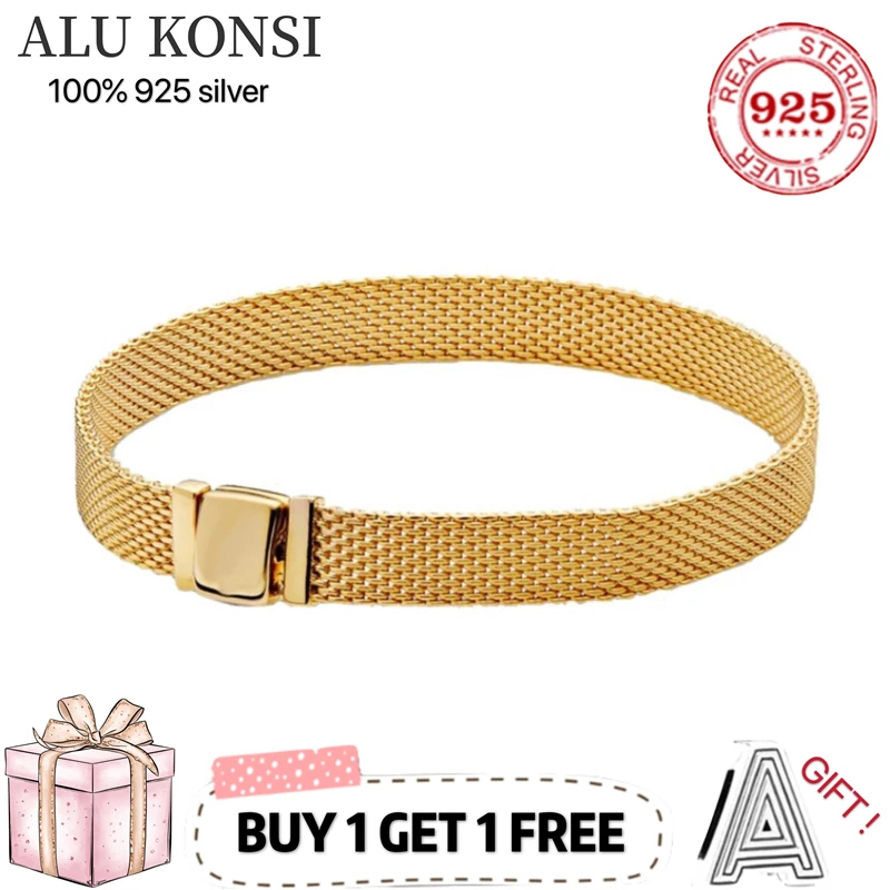 

Original Luxury Real 100% 925 Sterling Silver pan bracelet for Women Snake Chain Bangle Authentic Charm high quality DIY Jewelry