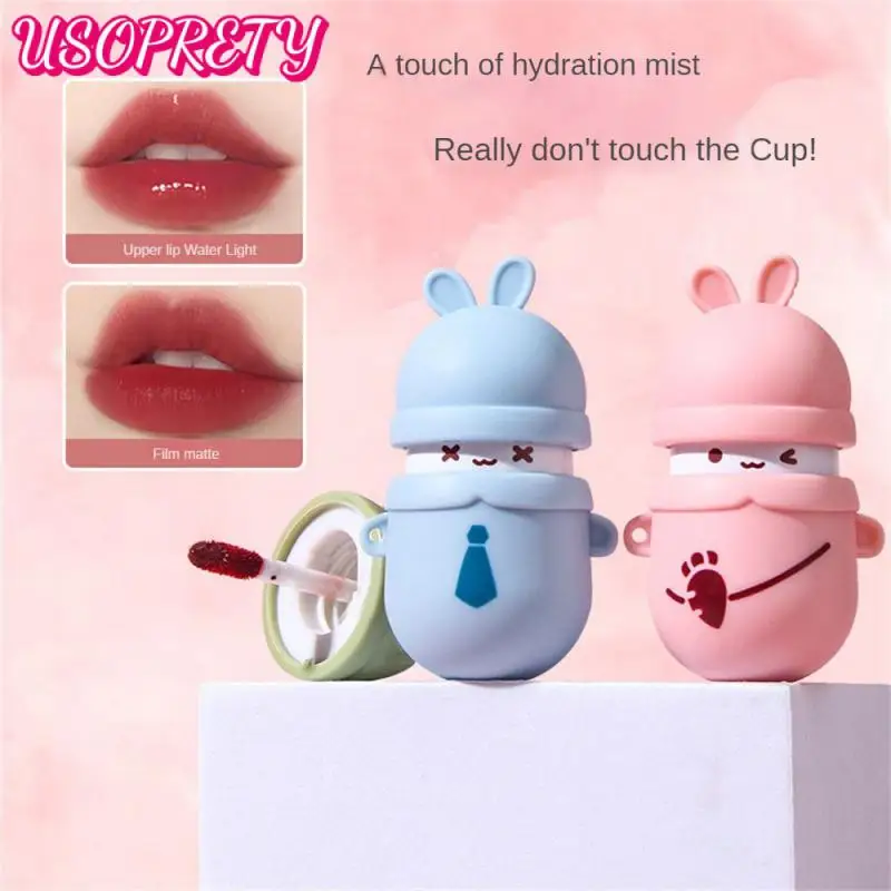 

Non-stick Cup Matte Lip Gloss Cute Sugar Rabbit Chain Lip Tint Water Mist Lip Glaze Lip Lacquer Cosmetic Velvet Lipstick