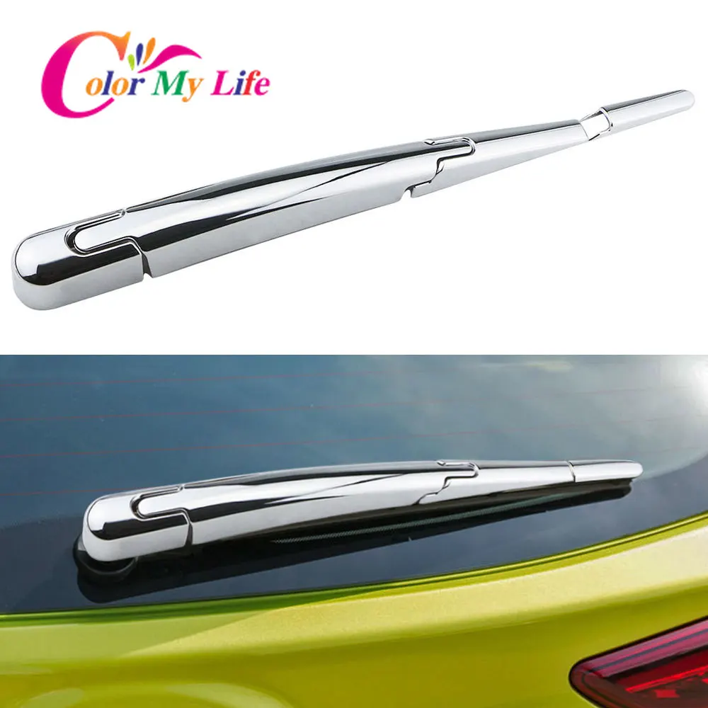 

Color My Life ABS Chrome Car Rear Windshield Wiper Protection Cover Sequins Trim for Hyundai Kona Kauai 2017-2022 Accessories