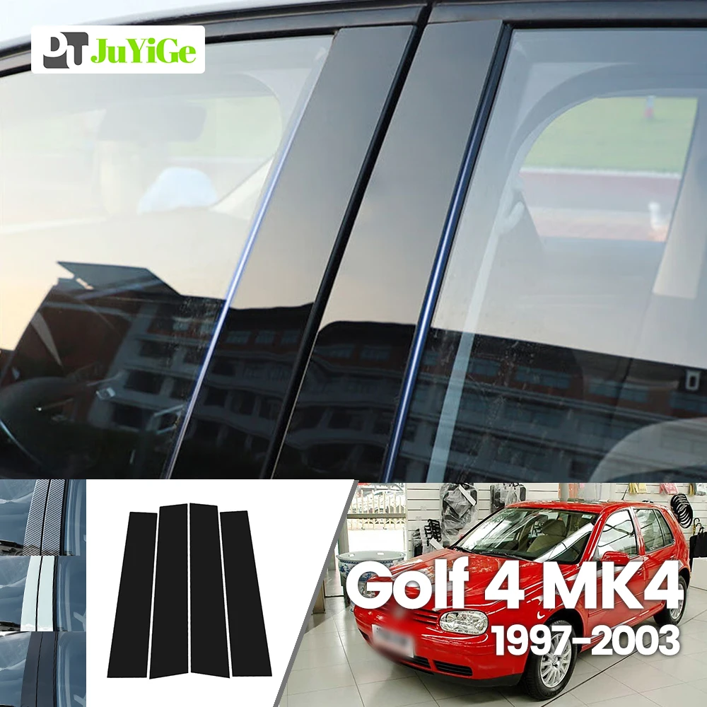 Для Volkswagen Golf 4 IV MK4 1997-2003 1998 1999 2000 ярко-черное углеродное волокно оконная дверь B C