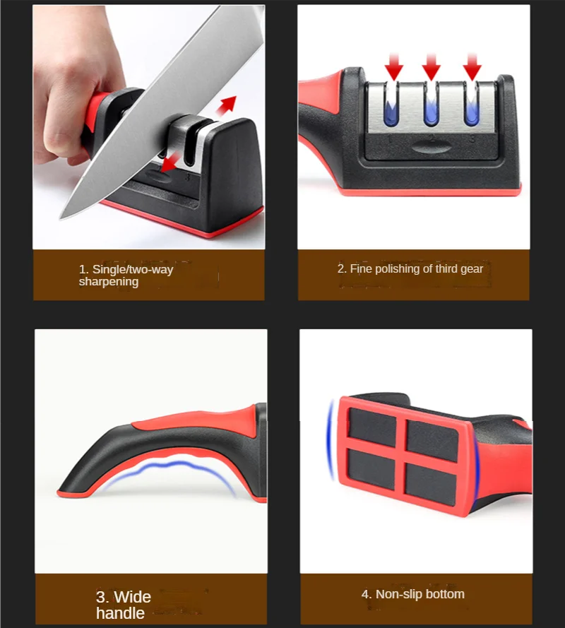 sharpener household quick sharpener whetstone stick sharpening kitchen knife kitchen gadget sharpener 3 stage type free global shipping
