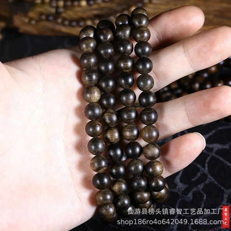 Натуральный браслет из агарового дерева 108 бусин старый материал тонущий высокое