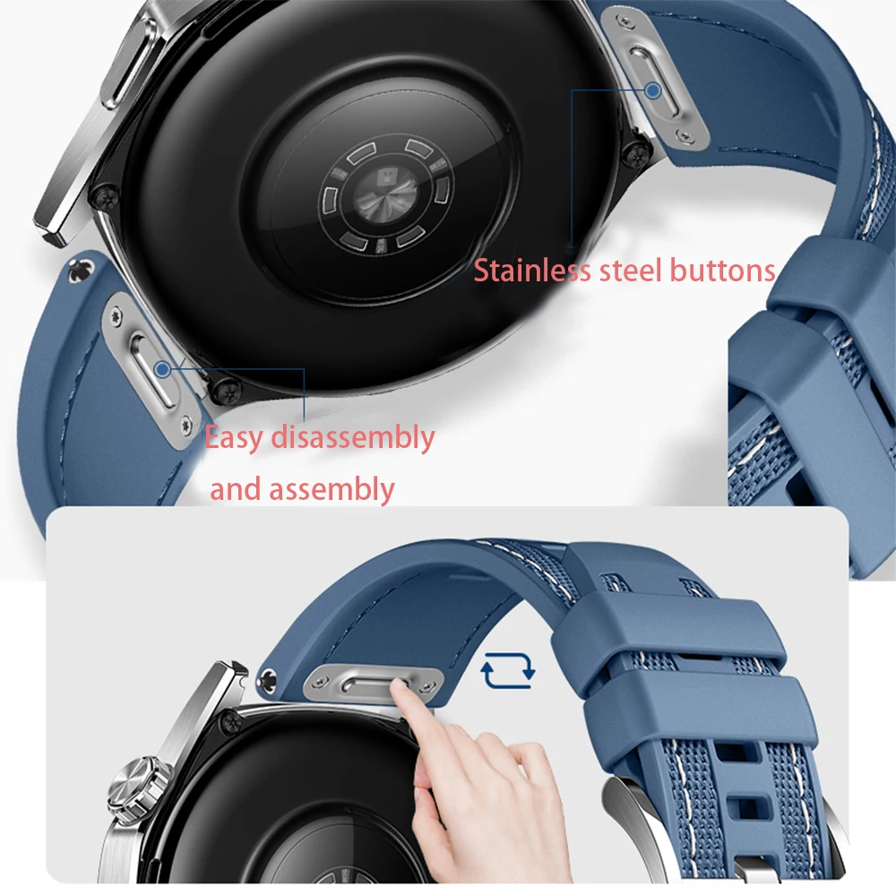 Фото Браслет для Amazfit Watch Balance/BIP 5 46 мм Cheetah Pro 47 мм, мягкий дышащий мужской и женский классический ремешок с пряжкой для Amazfit 22 мм №5