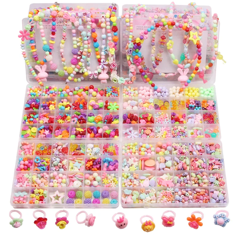 

Kit for Make Bracelets Beads Toys for Children DIY 24 Grid Handmade Making Puzzles Beads for Girls Kit Girls Toys for 3 5 7 9 11