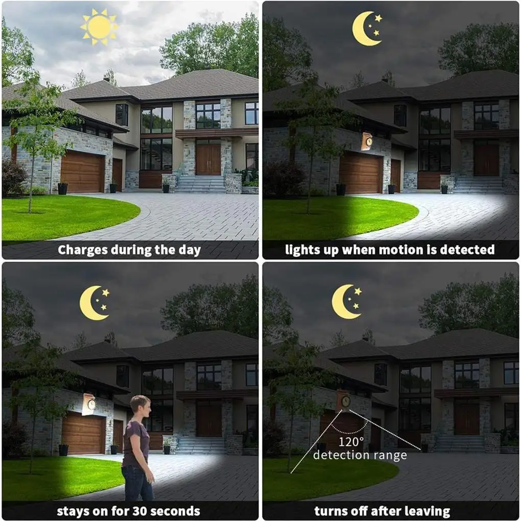 

Водонепроницаемые светильники с солнечной батареей, Индукционная лампа, настенные лампы для передней двери, заднего двора, шага, сада