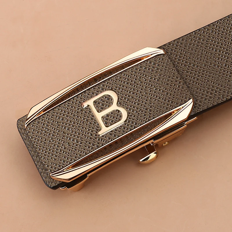 2023 High Quality Coffee Genuine Leather Belt B Letter Automatic Buckle Fashion Men's Belt Designer Casual Belt ceinture homme