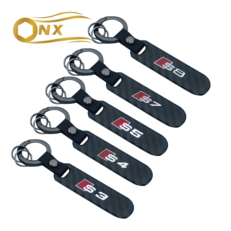 

Car key chain carbon fiber key chain car key change decoration For Audi A4L A5 A7 S3 S4 S5 S7 S8