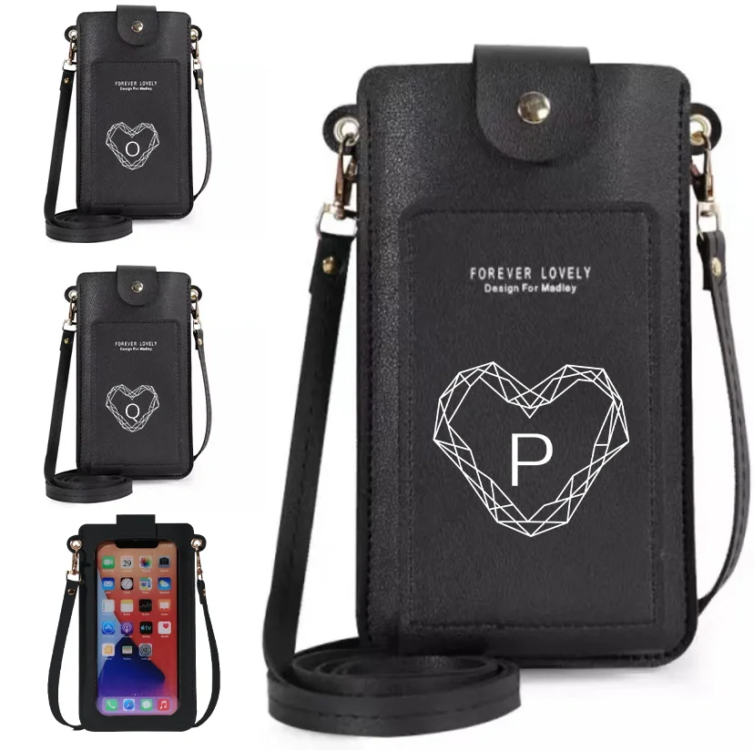 

Сумки через плечо для сотового телефона, Женский кошелек для телефона с сенсорным экраном, Дамский кошелек для карт, клатч, кошелек с алмазным принтом и надписью, кошелек для денег