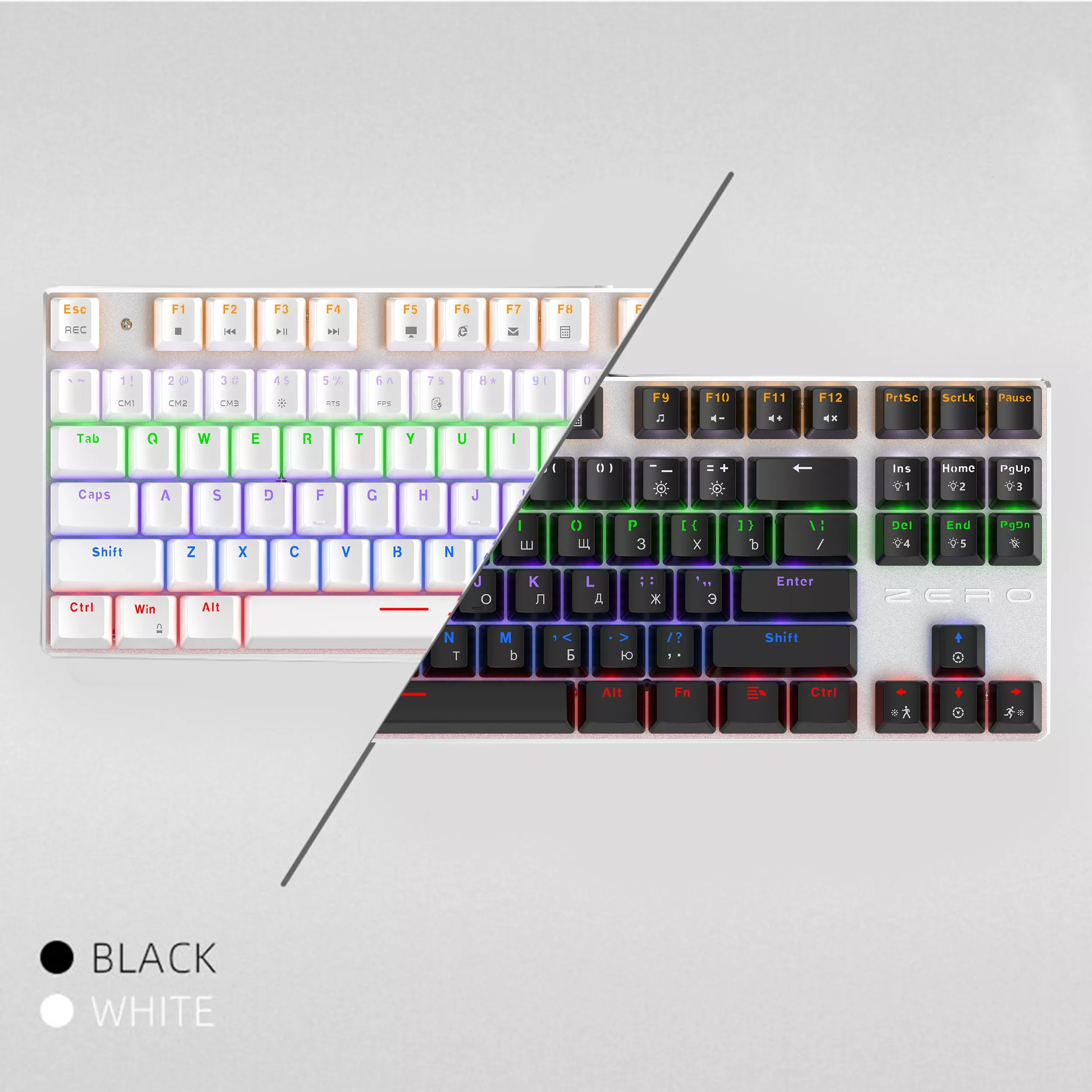 

87/104keys Wired Gaming Mechanical Keyboard Russian/Spanish LED Backlight For Gamer Laptop Computer NEWCE