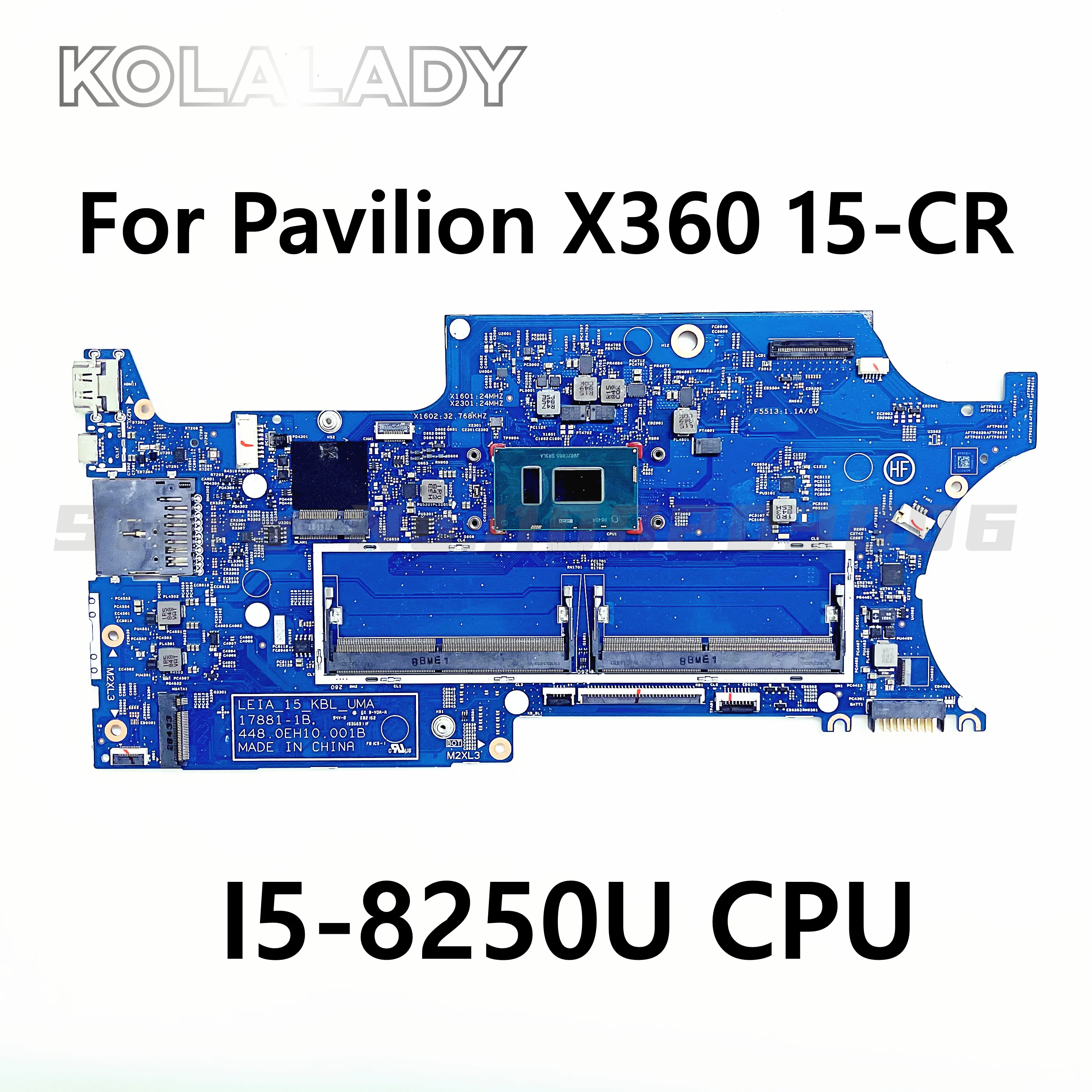 

Материнская плата для ноутбука HP Pavilion X360 15-CR 15-CR0053WM, L20844-601 I5-8250U CPU 17881-1B 448.0EH10.001B DDR4 100% протестирована