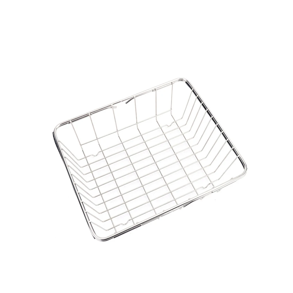 

Sink Dish Drain Rack Steel Adjustable Outdoor Folding Drying Basket Rustproof Single-Layer Bowl Drainer Holder Home