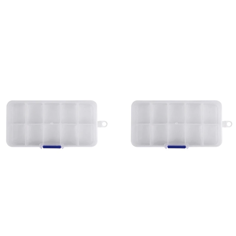 

3X 1 To 10 Compartment Plastic Storage Box Transparent For Pearl Pin Jewelry Tools Small Accessories