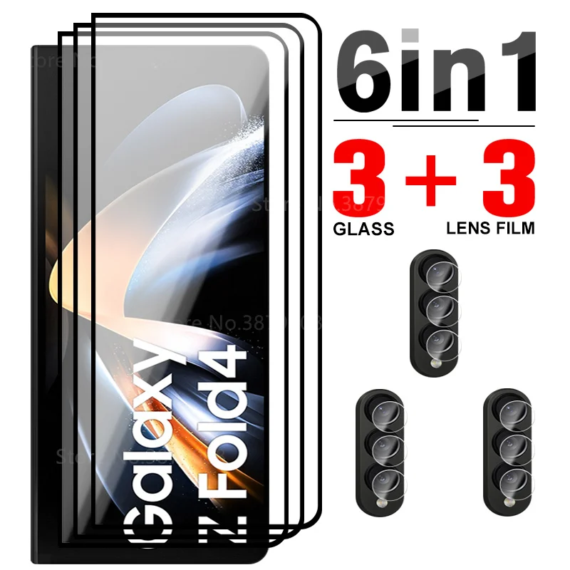 

6 в 1 закаленное стекло для Samsung Galaxy Z Fold4 защита для экрана Sumsung Z Fold4 zFold складывающаяся 4 фотокамеры защитная пленка