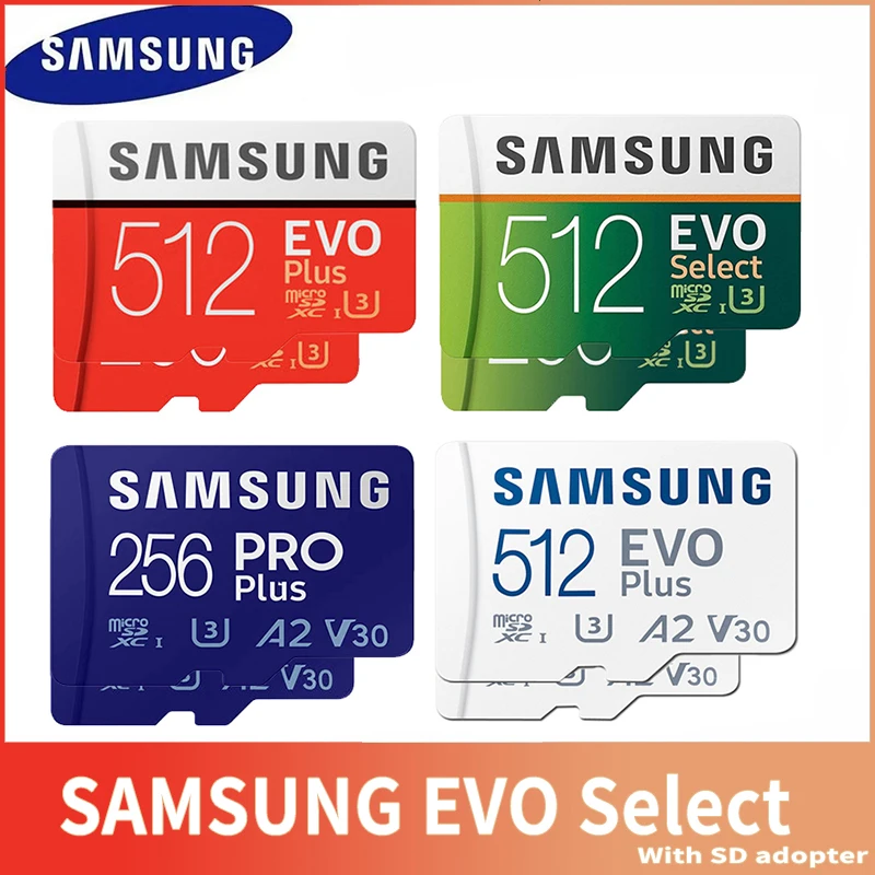 

100% original SAMSUNG Memory Card Micro SD Card 128GB 512G 256GB 32G 64GB Microsd SDHC SDXC Grade EVO+ C10 4KHD UHS TF SD Cards