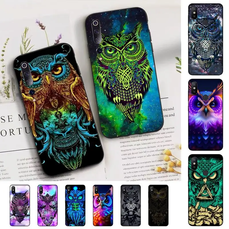 

FHNBLJ Animal Owl Phone Case for Xiaomi mi 5 6 8 9 10 lite pro SE Mix 2s 3 F1 Max2 3