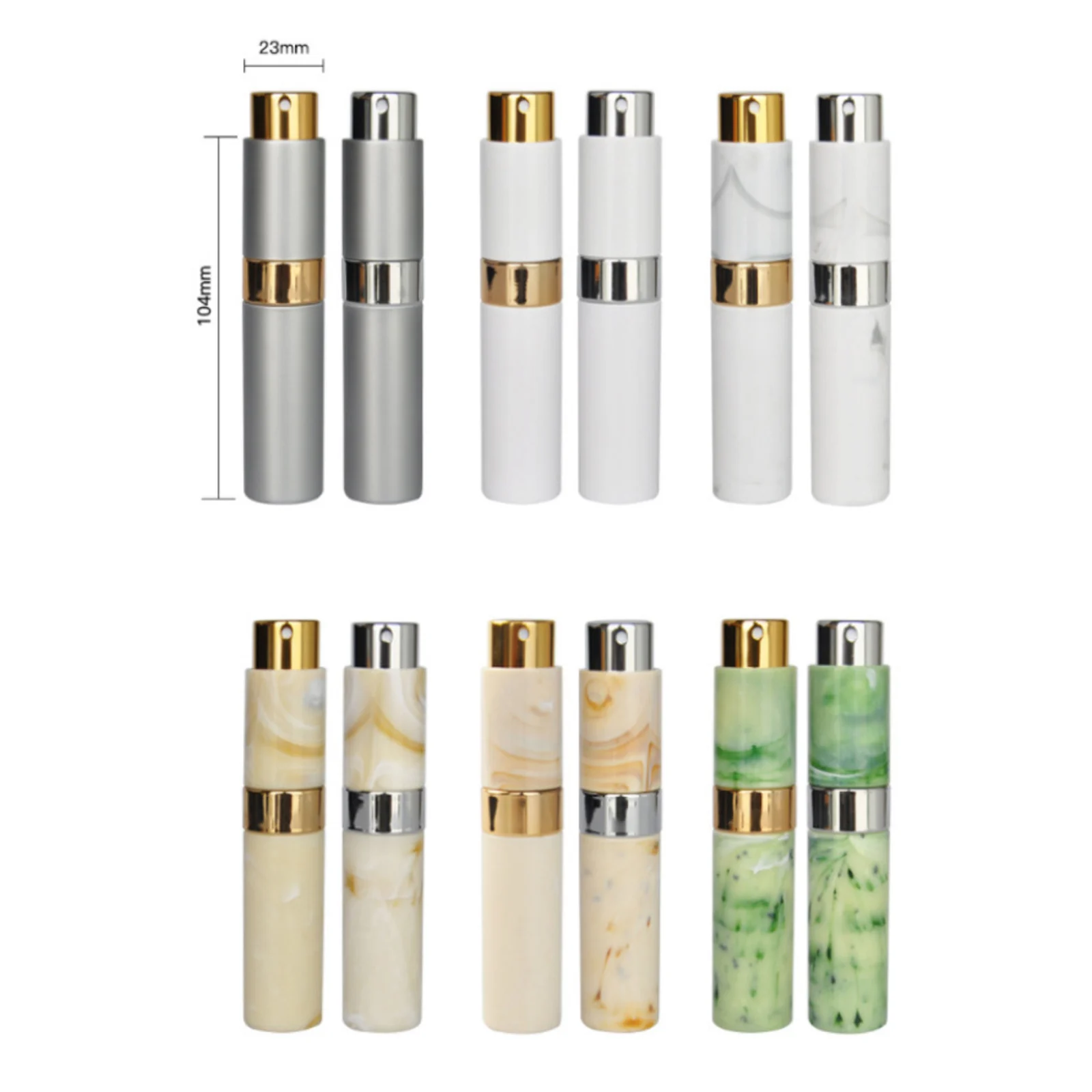 

10Ml Mini Portable Refillable Perfume Spray Bottle Marbling Rotatable Makeup Water Atomizer Bottle Empty Container Travel Bottle