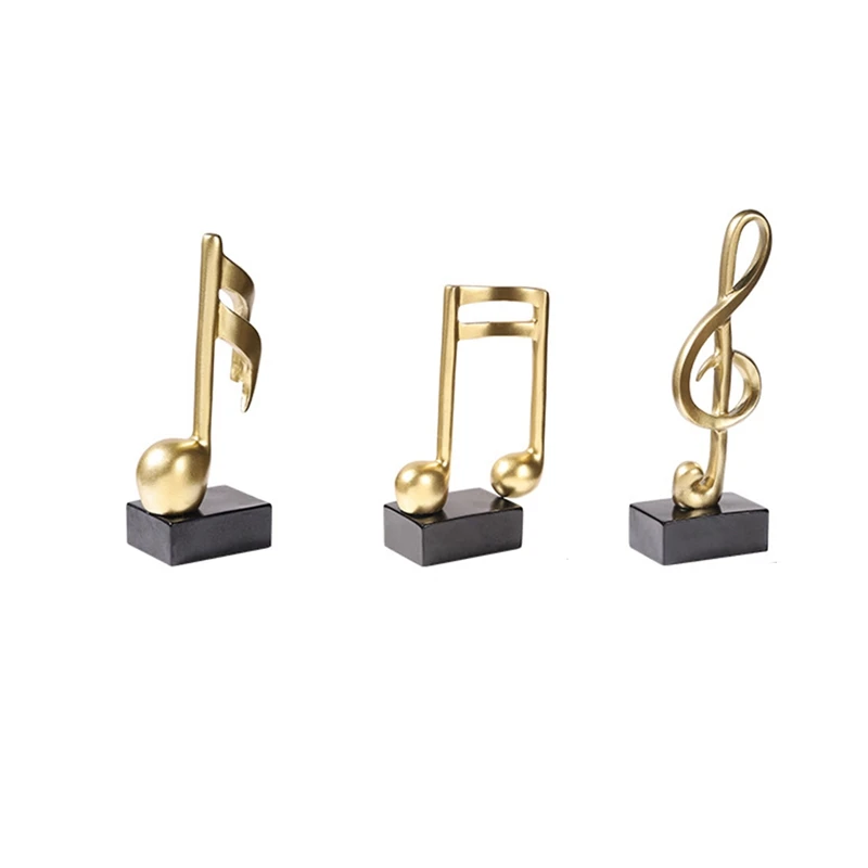 

(3Pcs) Resin Musical Note Decoration, Home Living Room Decoration, TV Cabinet Decoration Decoration, Golden Note Set