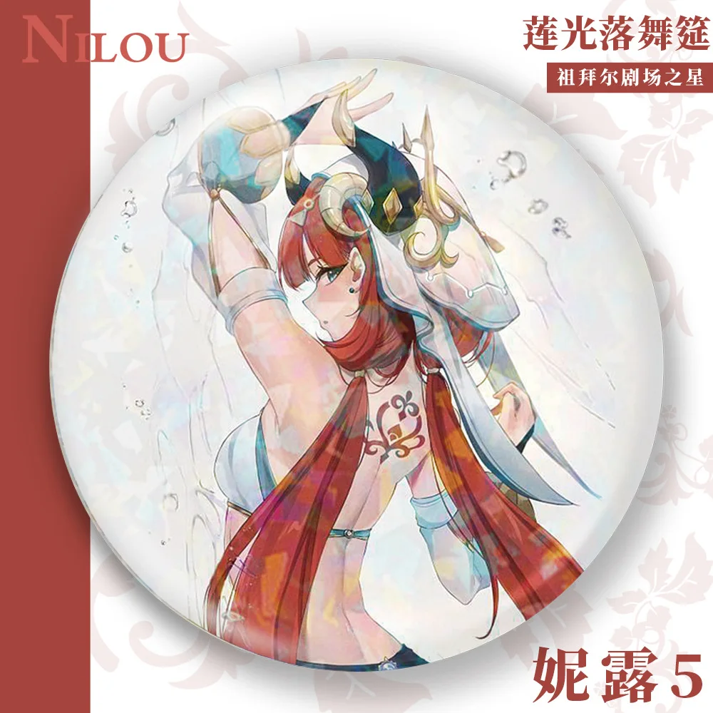 Игра Genshin Impact Dance of Lotuslight Зубирай театр Nilou Косплей Костюм Значок Булавка SPTE Жесть