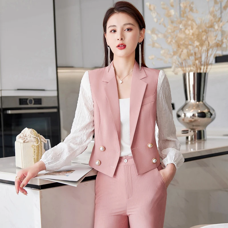 

2022 Woman Outfits Temperament Slim Casual Pants Jacket Top Pants Two Piece Set Elegant Women's Trouser Suit Blazer