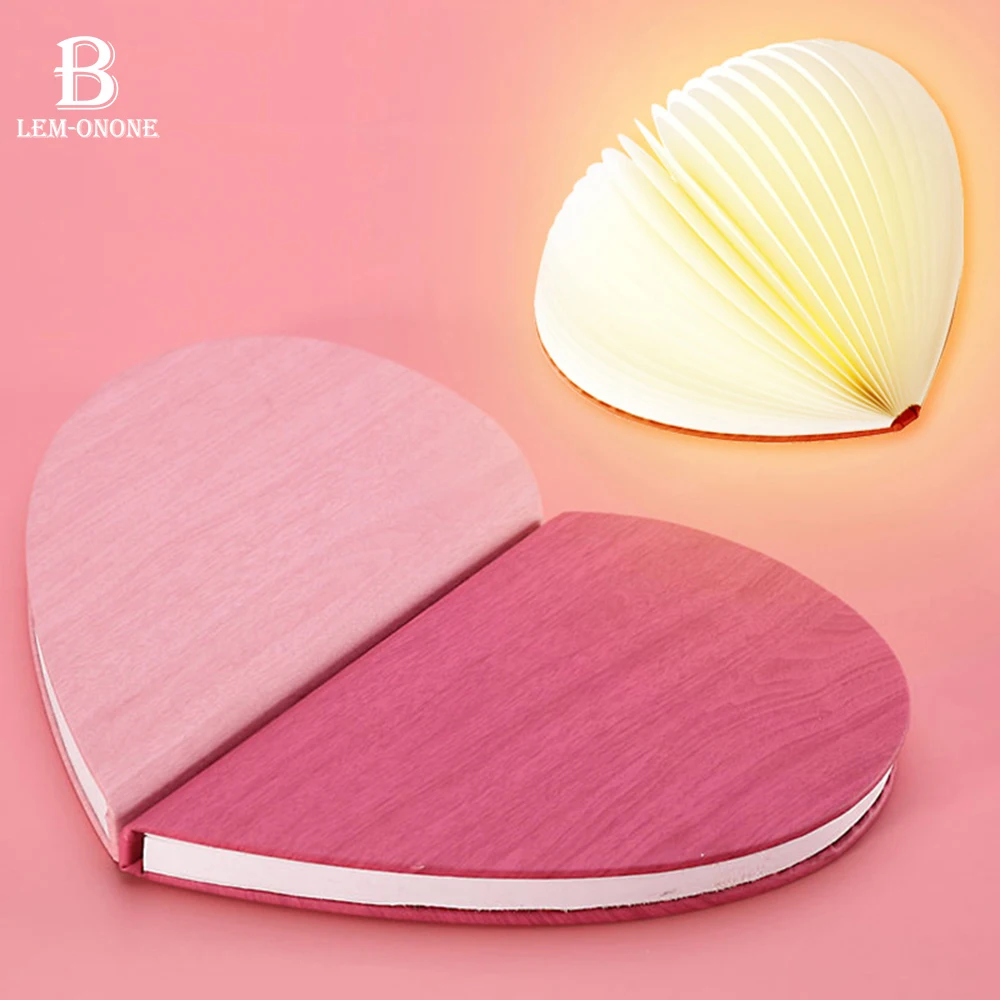 

Складная разноцветная Книга в форме сердца с USB-зарядкой