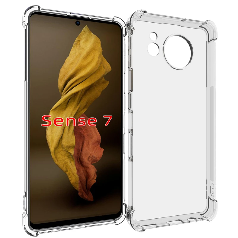 Фото Для Sharp Aquos Sense 7 Sense7 чехол на воздушной подушке противоударная подушка безопасности силиконовая прозрачная задняя крышка из ТПУ для Sharp Aquos Sense7 SH-53C №1