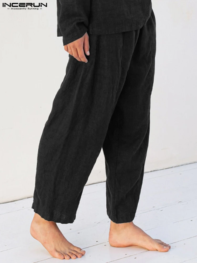

Stylish Hot Sale New Men Elastic Pants Cotton Linen Solid All-match Comfortable Pantalons Casual Waist Loose Trousers S-5XL 2022