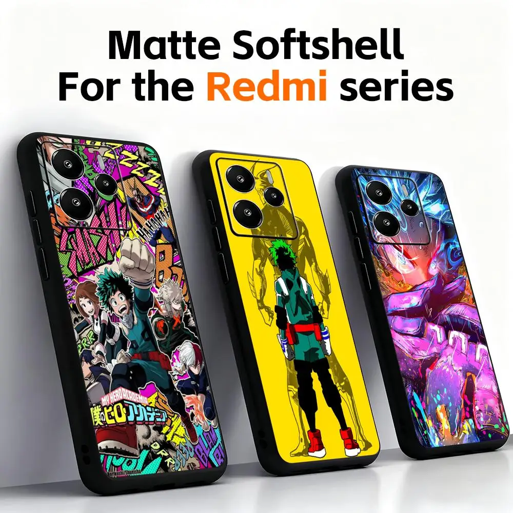 Фото Чехол для телефона с аниме «Моя геройская академия» для Xiaomi Redmi Note 17 15 14C 13C 12C 14 13 12 Pro Plus S, мягкий черный чехол. №1