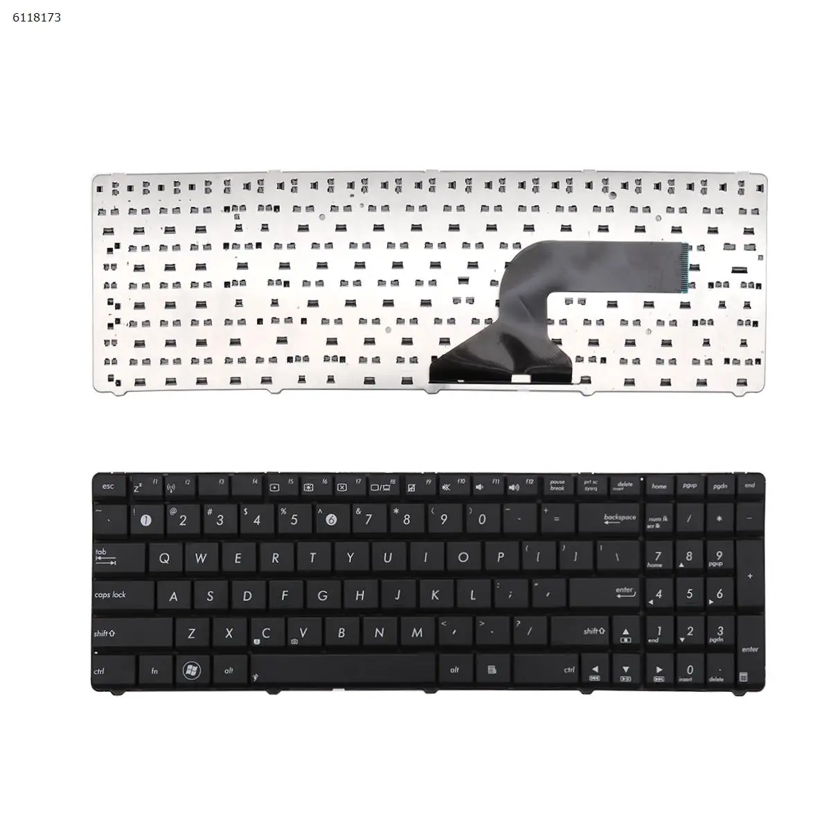 

US Laptop Keyboard for ASUS N60D N61V N61W N61J N61V N70S BLACK Without Foil