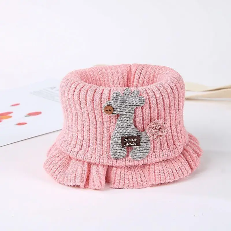 

Spring Autumn Kids Neckerchief Solid Color Children Knit Wool O Ring Neck Collar Boy Girl Outdoor Protect Winter Warm Baby Scarf