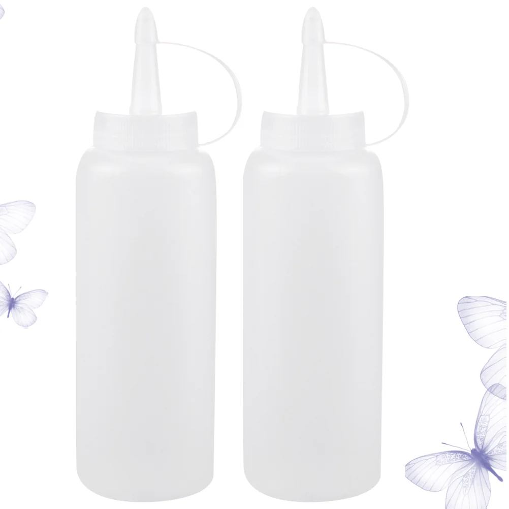 

Bottle Squirt Condiment Bottles with Lids Dispensers for Ketchup Mustard Sauces Oil Set 2pcs