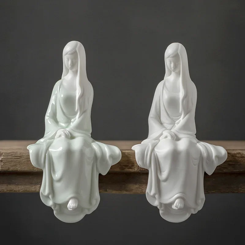 

New Chinese Zen Female Ceramic Character Decoration Home Living Room Incense Burner Decoration Table Decorations Kung Fu Tea Set