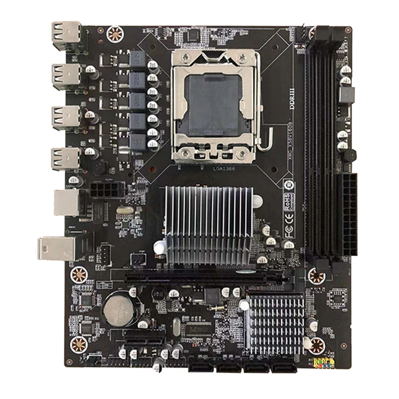 

X58 PC Motherboard PCB Motherboard LGA1366 Pin 2XDDR3 32G ECC Memory Slot PCIE 16X USB2.0 SATA Motherboard E5640 CPU