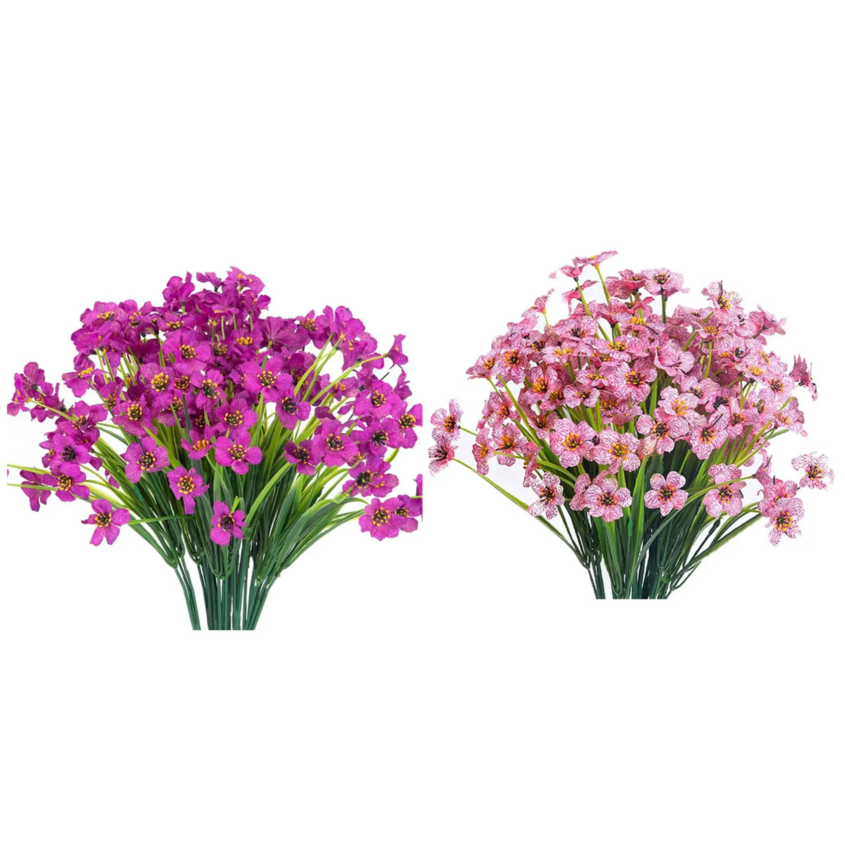 

Искусственные цветы, искусственные цветы для украшения сада, крыльца, окна, коробки, 15 розовых и 15 фиолетовых цветов