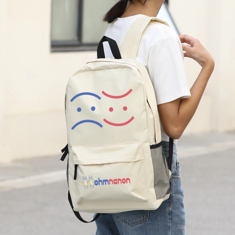 New Thailand Stars Drama BadBubbySeries OHM NANON PAT PRAN Handbag Smiley Cartoon Backpack School Bag |