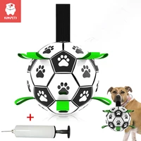 kimpets dog interactive football toys children soccer dog outdoor training balls dog sporty bite chew teething ball pet supplies