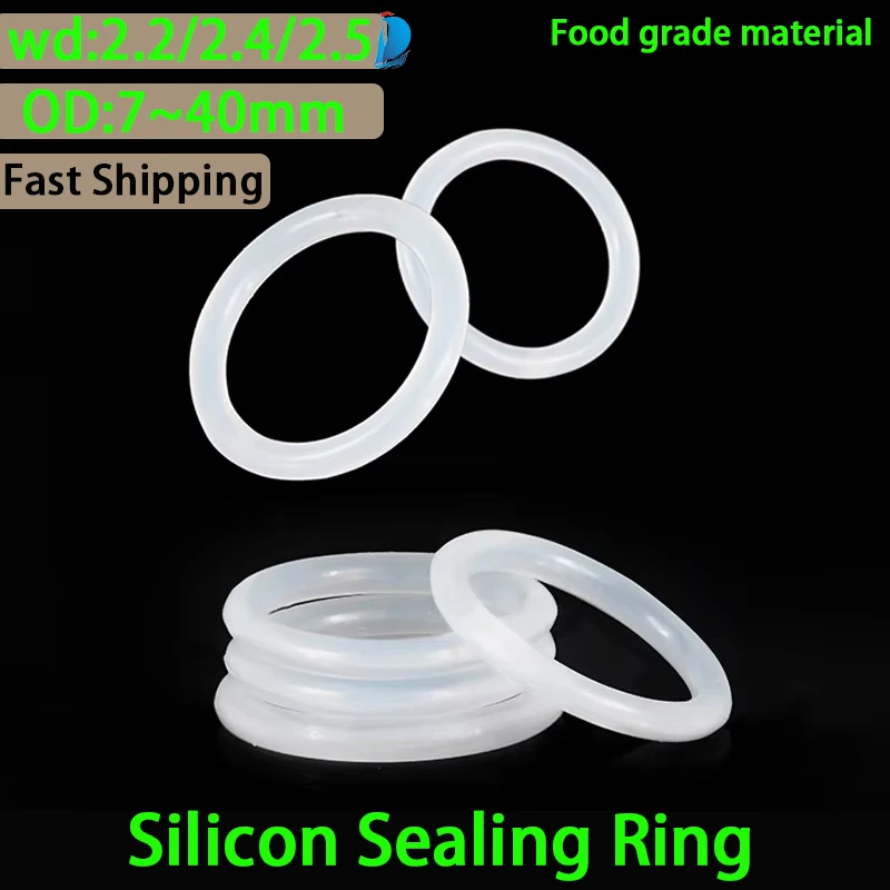 

VMQ CS 2,2 мм 2,4 мм 2,5 мм OD7-40 мм белое силиконовое уплотнительное кольцо пищевой силикон изоляционная форма уплотнительное кольцо силиконовое кольцо